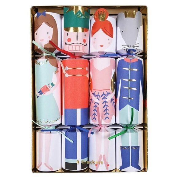 NWT - Meri Meri Nutcracker Tale Party 8 Embellished Festive Crackers - Picture 1 of 2